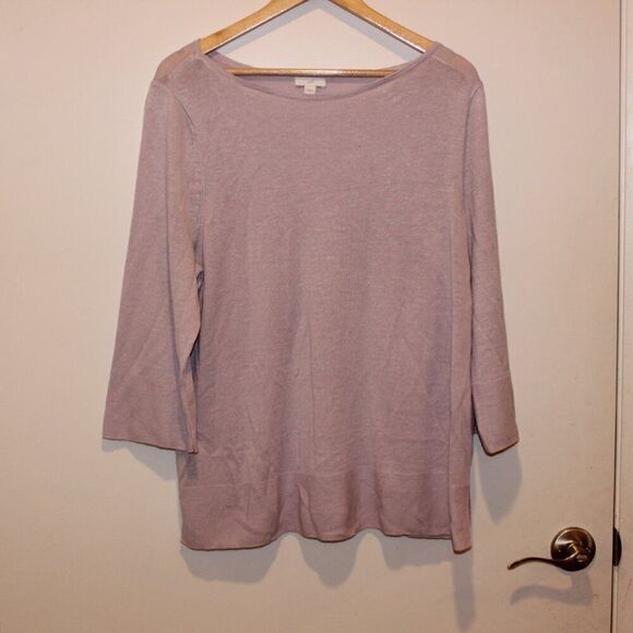 J. Jill Lilac Linen Blend  3/4 sleeve Sweater  Women's Size XL - Picture 2 of 12